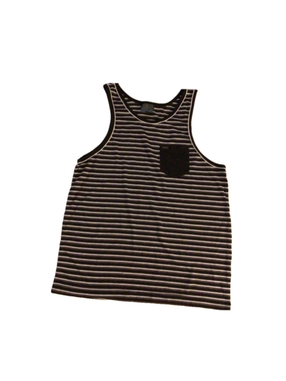 Large Men's Burnside Tank Top Black & White & brown
